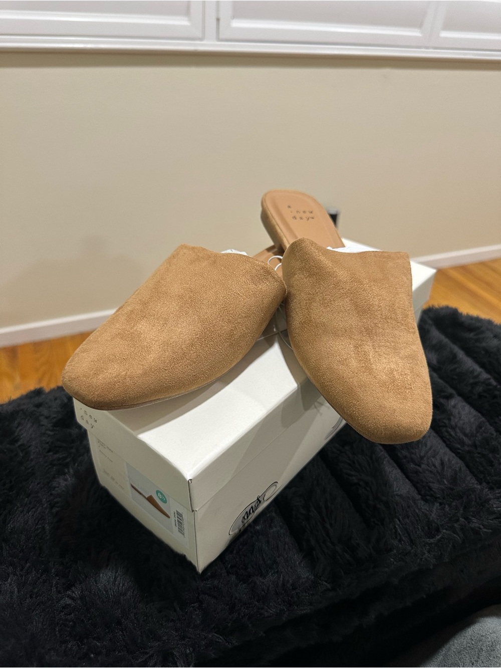 Target Tan Suede Slip-On Mules